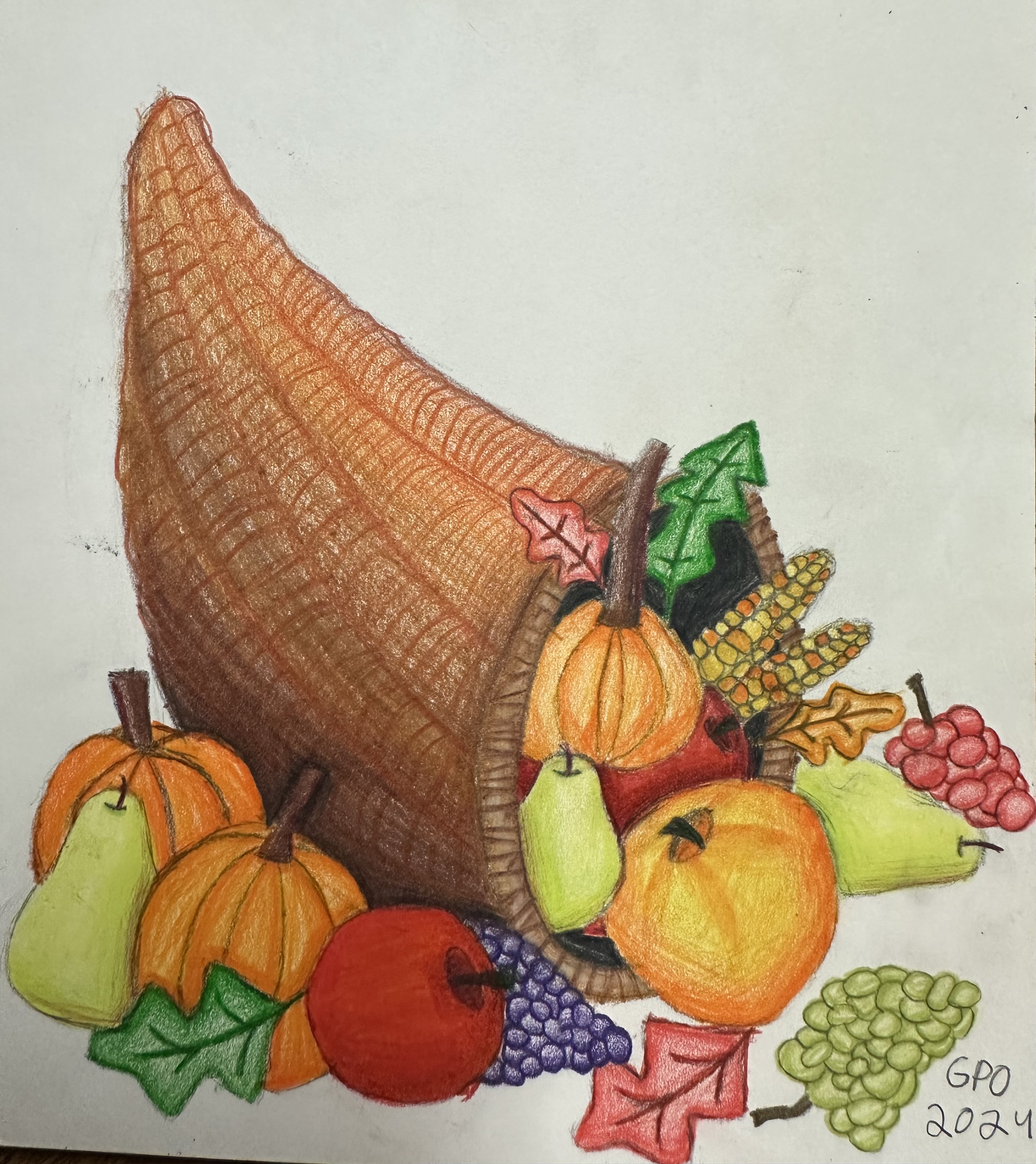 Giving Thanks — Colored Pencil