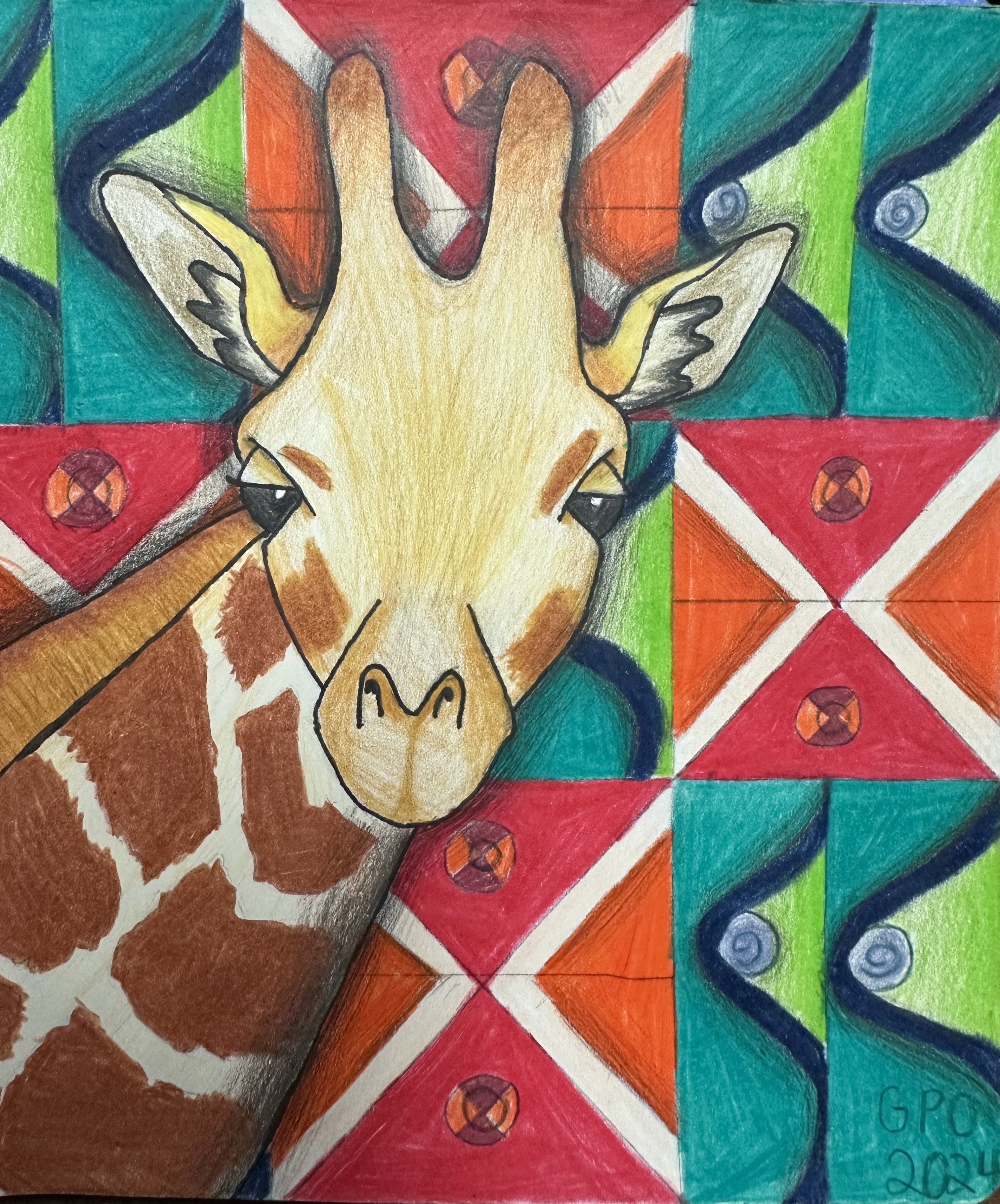Giraffe — Colored Pencil